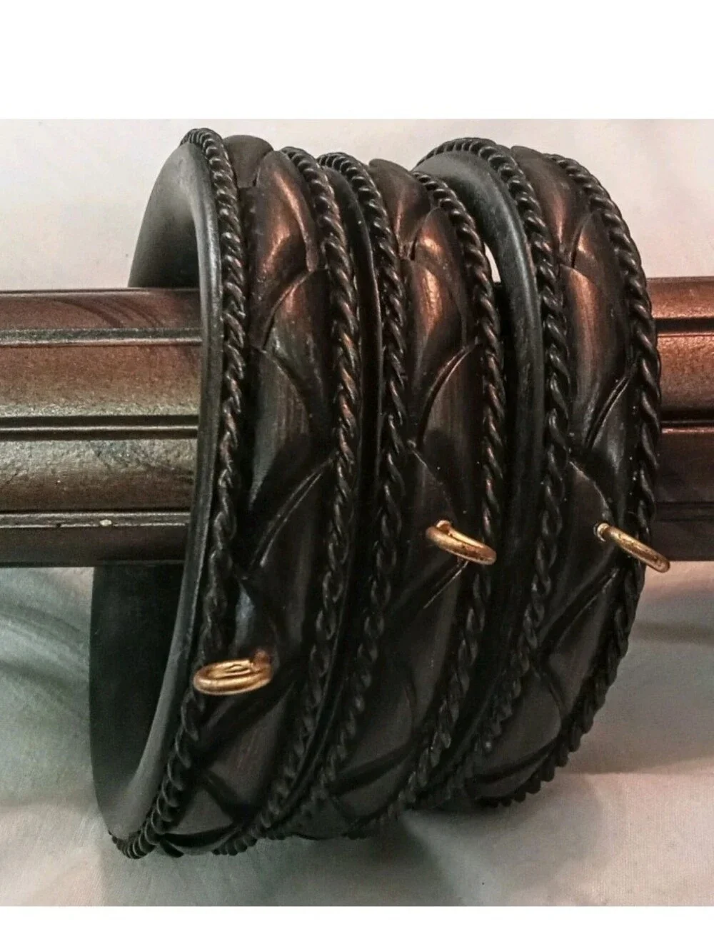 (3) Drapery Curtain Rod Rings. Select Bradford Design. Resin-Wood. 3 1/4